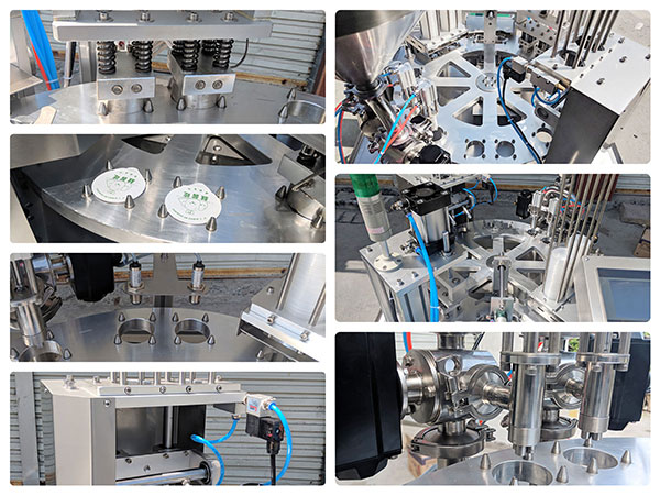 rotary cup filling and sealing machine